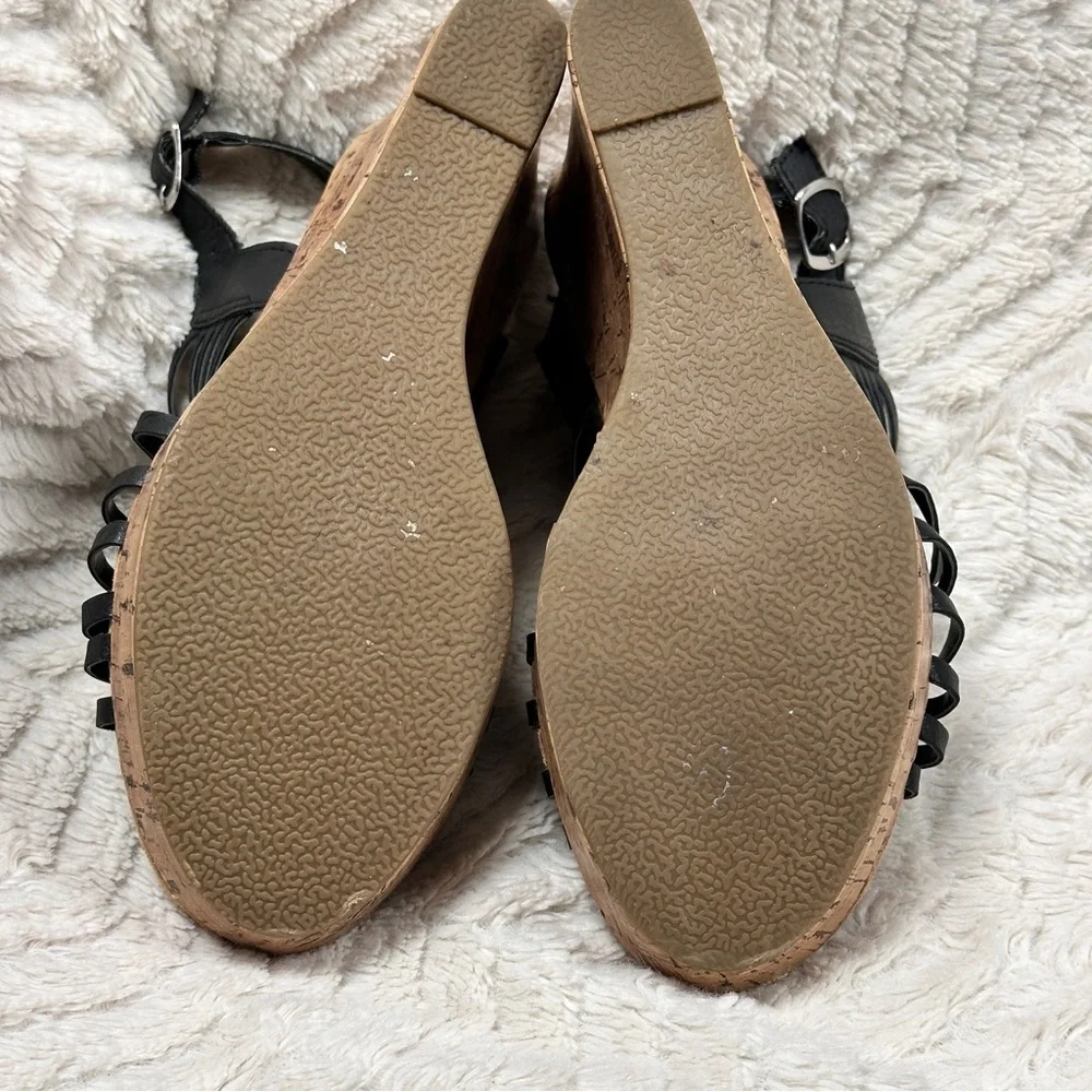 Jelly Pop Platform Black & Cork Sandals / Shoes, 8.5